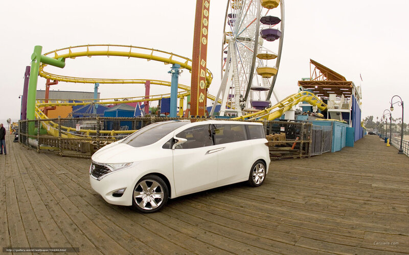 White minivan on a pier