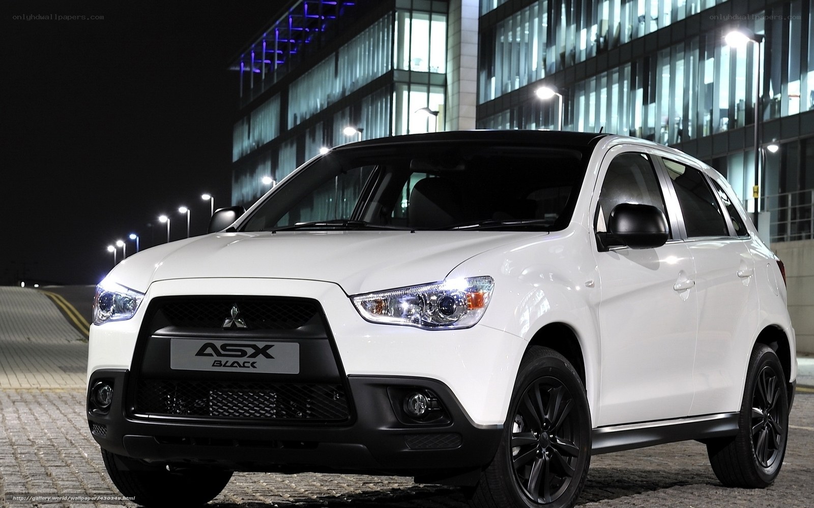 White Mitsubishi ASX Black at night