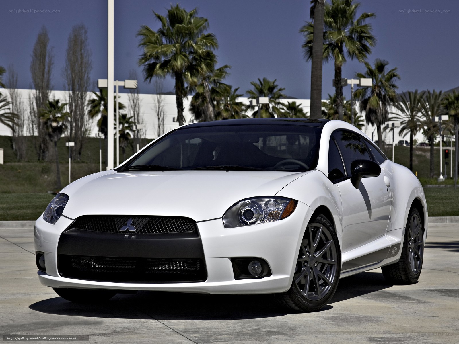 White Mitsubishi Eclipse sports car