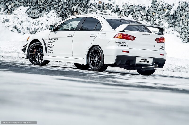 White Mitsubishi Lancer — Cold
