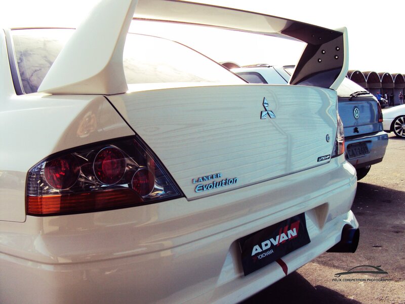 White Mitsubishi Lancer — Dramatic, Afternoon, Photograph, Car