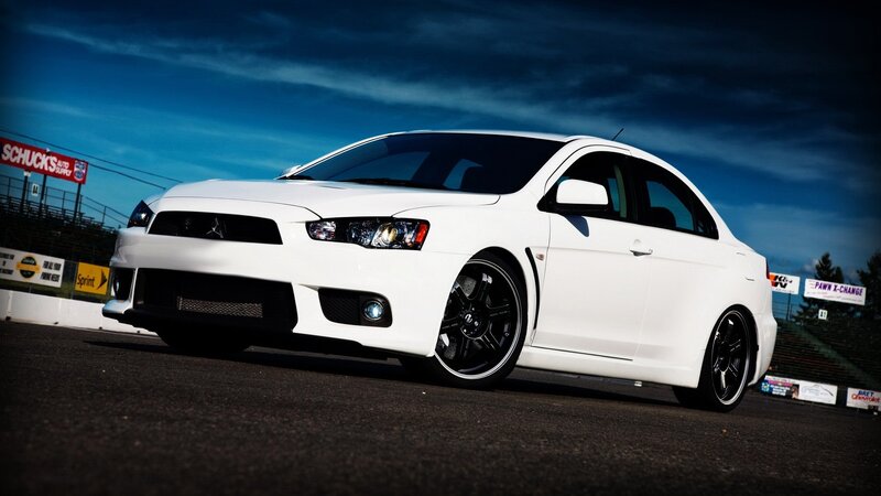 White Mitsubishi Lancer — Dramatic, Afternoon, Photograph