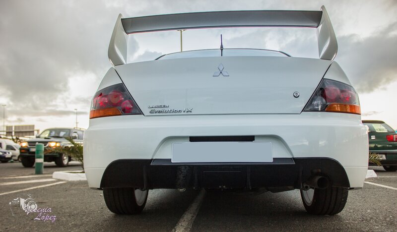 White Mitsubishi Lancer — Dramatic, Sunset, Photograph, Car, Parking Lot
