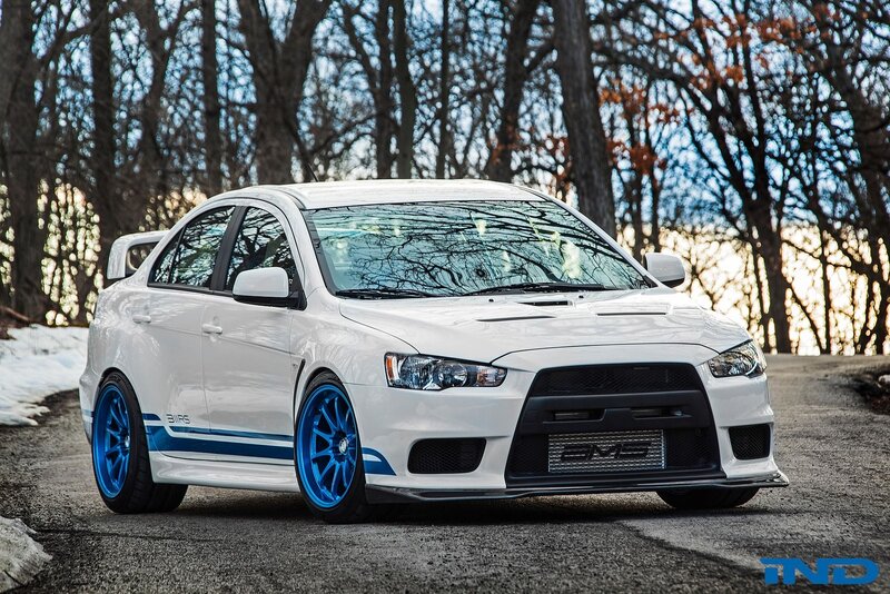 White Mitsubishi Lancer — Dramatic, Winter
