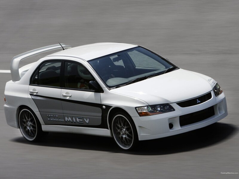 White Mitsubishi Lancer Evolution
