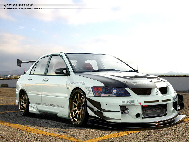 White Mitsubishi Lancer Evolution