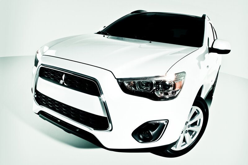 White Mitsubishi Suv — Neutral, Photograph, Car