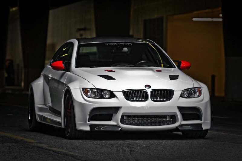 White Modified BMW Car — Dramatic, Night, Photograph, Tunnel