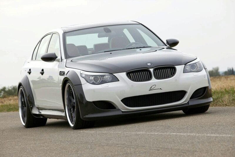 White Modified BMW Sedan — Neutral, Afternoon