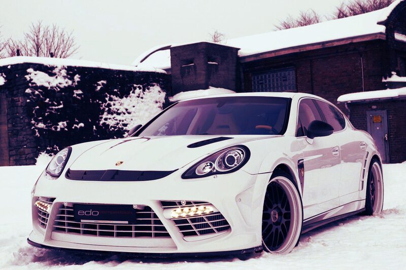 White Modified Car — Cold, Winter, Photograph, Snow