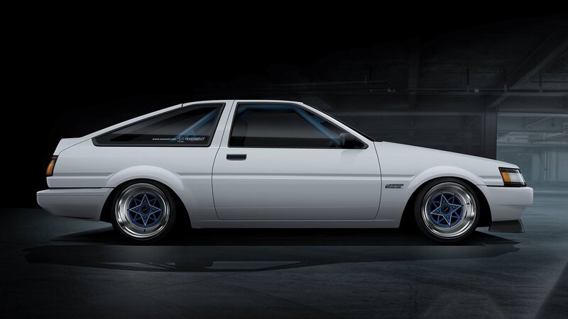White Modified Car — Dramatic, 3d Render