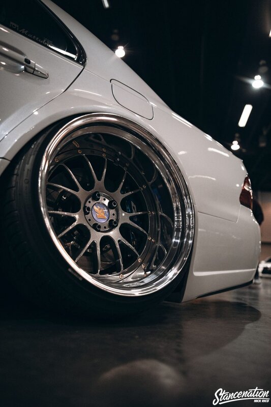 White Modified Car — Dramatic, Night, Photograph, Wheel