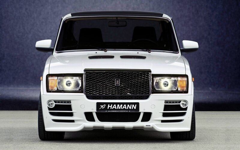 White Modified Car — Dramatic, Photograph, Grille, Headlights