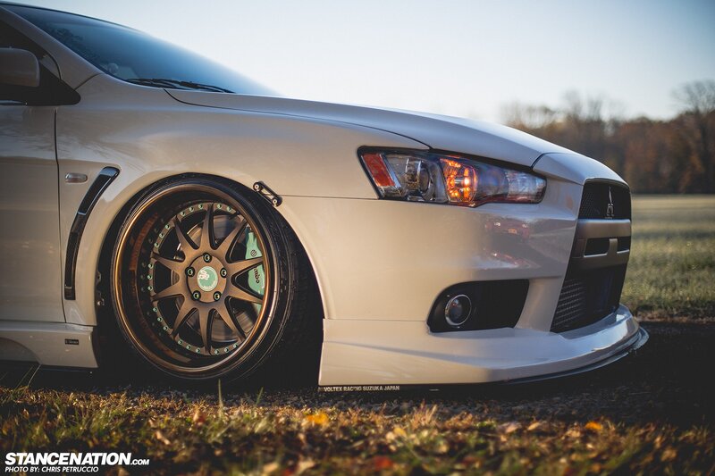 White Modified Car — Dramatic, Sunset, Photograph