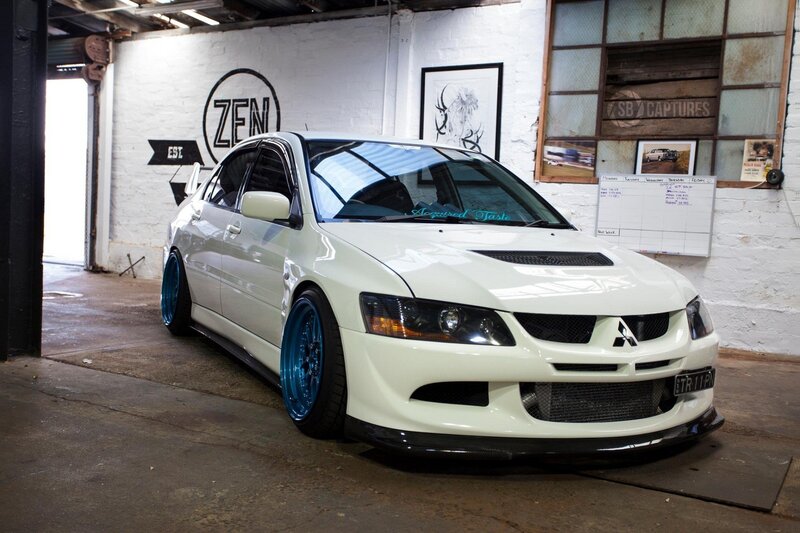 White Modified Car — Industrial, Photograph