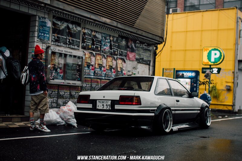 White Modified Car on Street