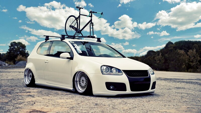 White Modified Car — Outdoor, Afternoon, Photograph