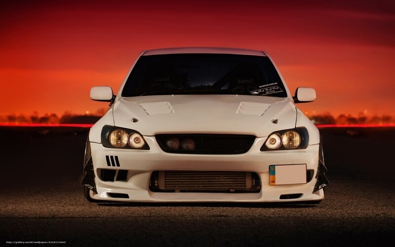 White Modified Car — Red