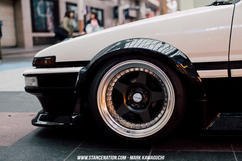 White Modified Car — Urban, Afternoon, Photograph