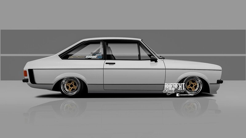 White Modified Coupe — Gray