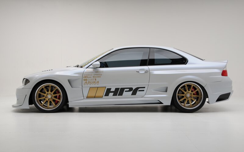 White Modified Coupe — Neutral, Photograph, Gold Wheels