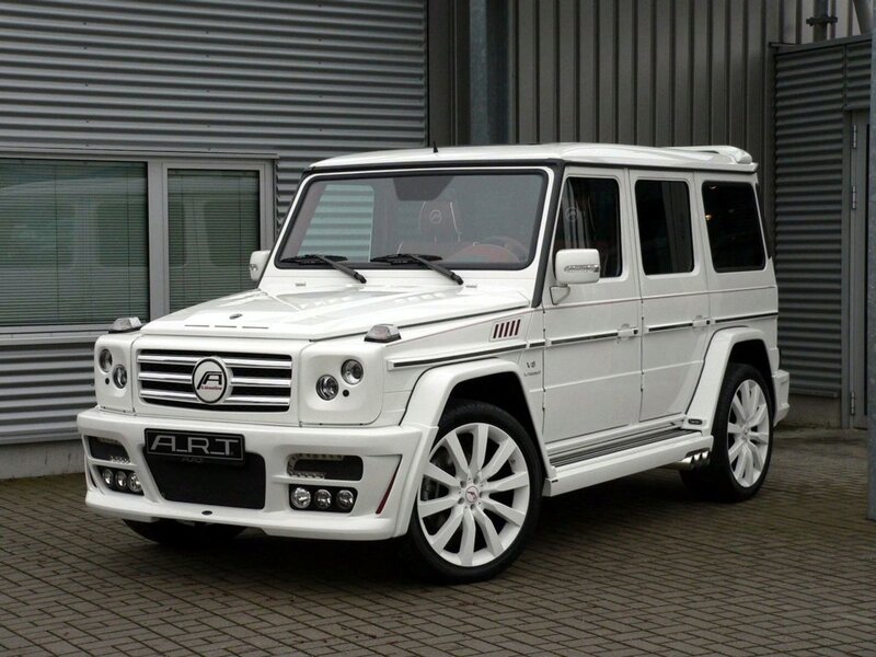 white modified g-wagon suv