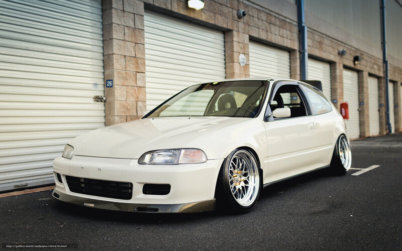 white modified hatchback car