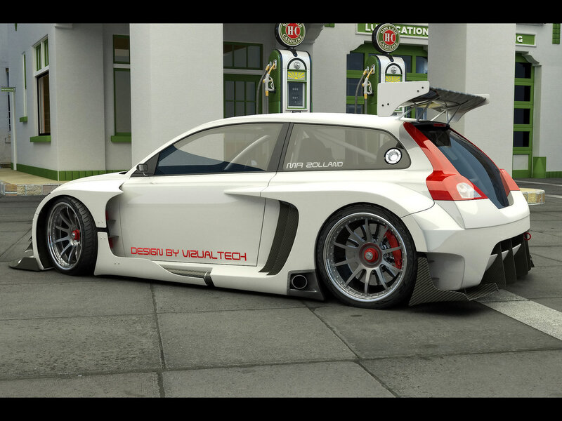 White Modified Hatchback
