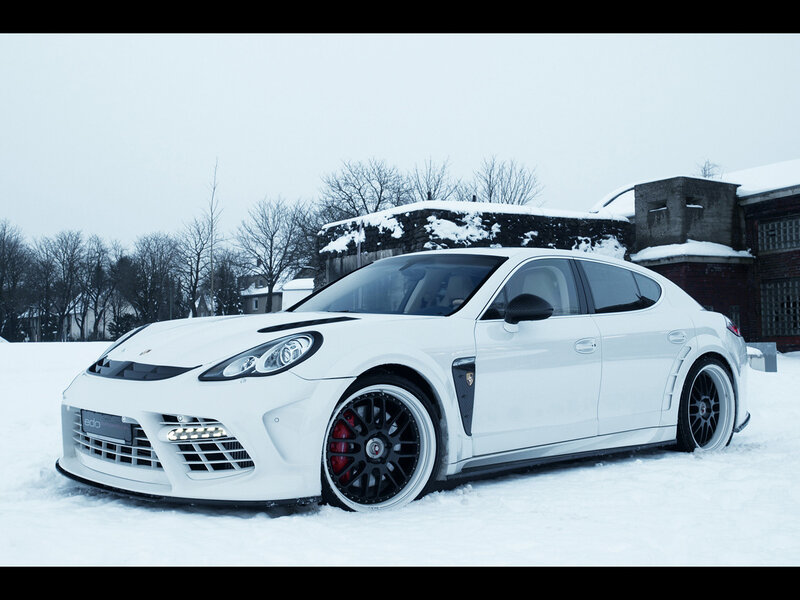 White Modified Porsche — Cold, Winter