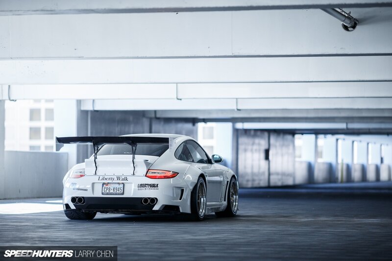 White Modified Porsche — Dramatic, Photograph