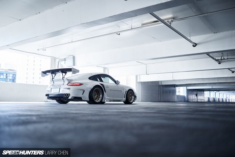 White Modified Porsche — Dramatic