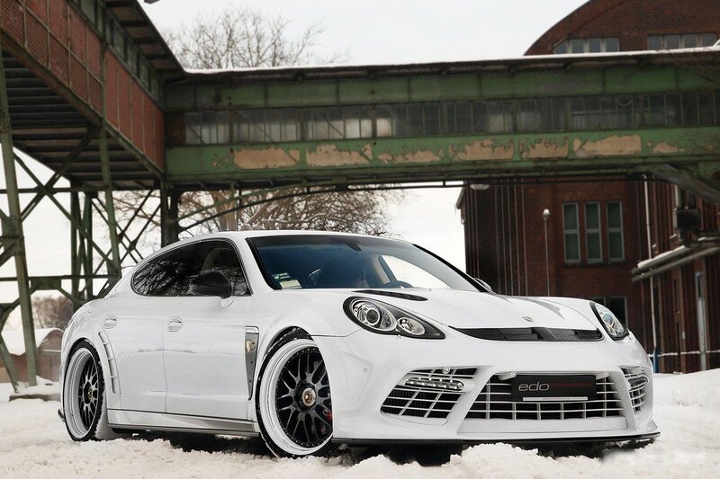 White Modified Porsche — Dramatic, Winter