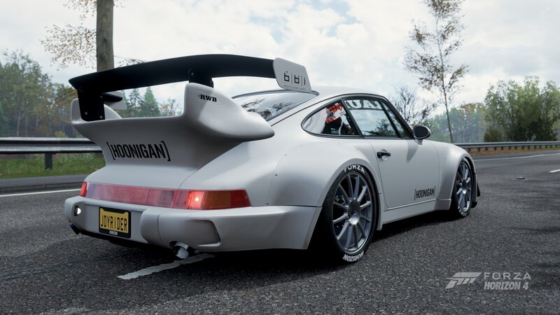 White Modified Porsche — Gray