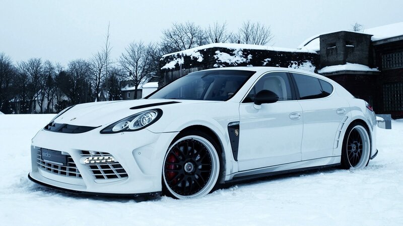 White Modified Porsche Panamera — Cold