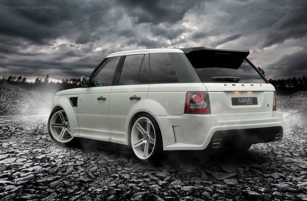 white modified range rover