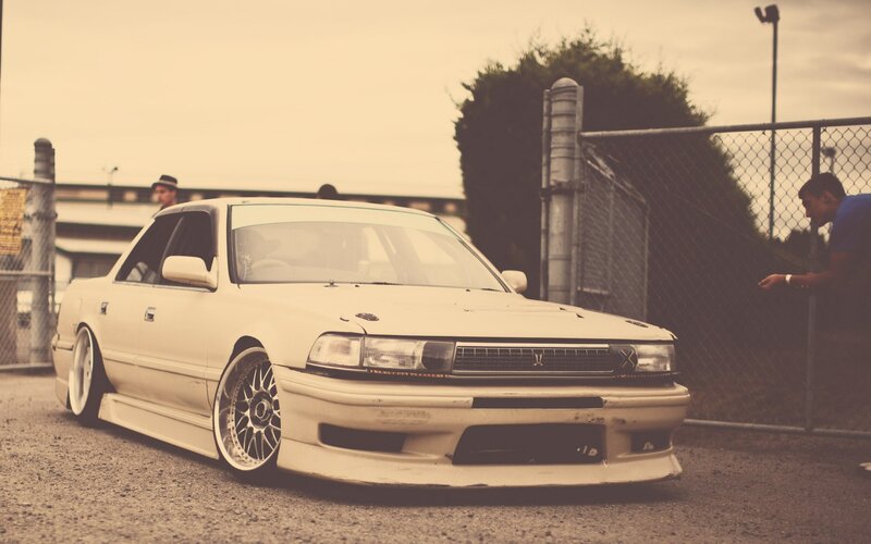 White Modified Sedan — Beige