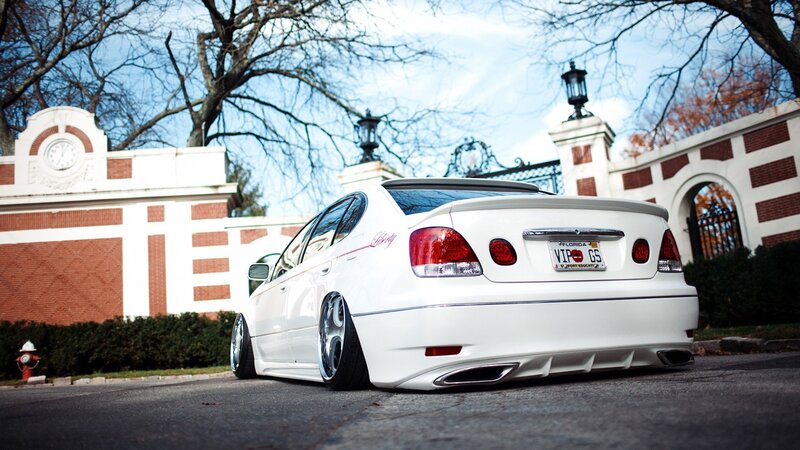 White Modified Sedan — Calm, Autumn, Photograph, Fire Hydrant