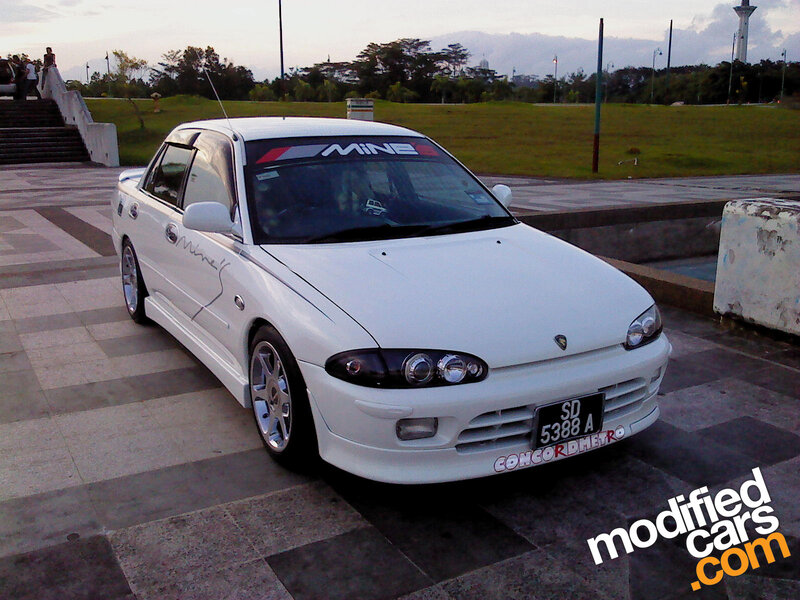 white modified sedan car