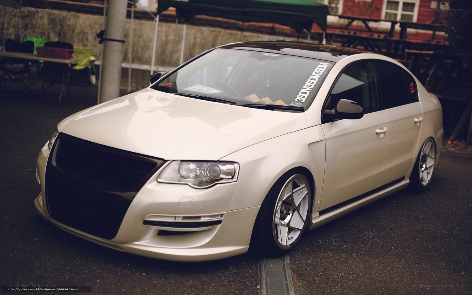 white modified sedan car