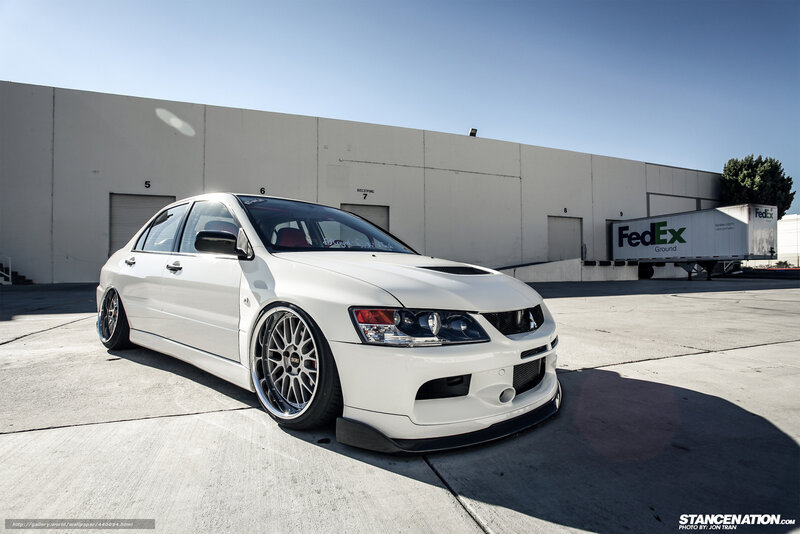 White Modified Sedan — Dramatic, Afternoon, Photograph, Fedex Truck