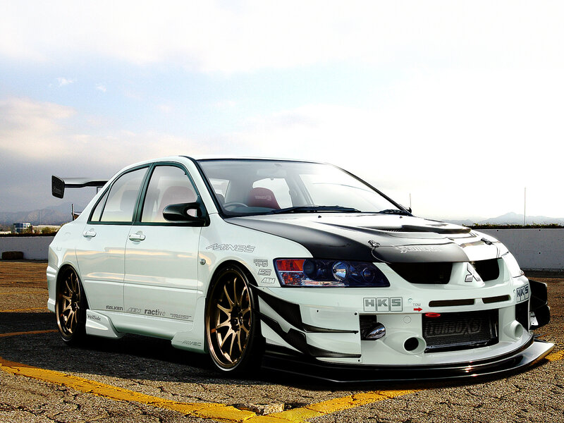 White Modified Sedan — Dramatic, Afternoon, Photograph, Tire