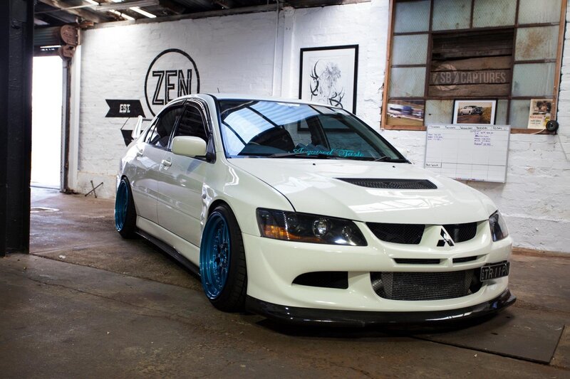 White Modified Sedan — Industrial