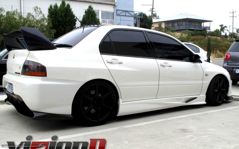 White Modified Sedan — Neutral, Afternoon