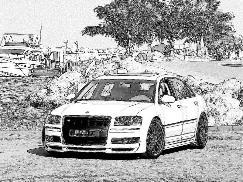White Modified Sedan