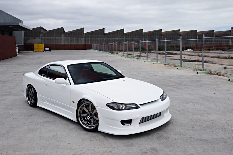 White modified sports car