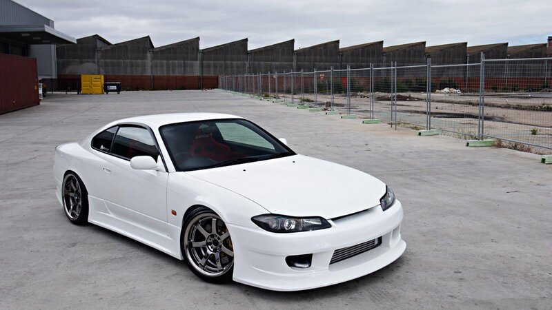 white modified sports car