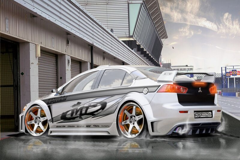 white modified sports car