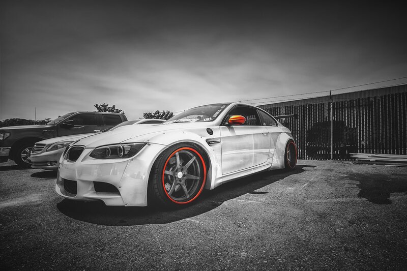 White Modified Sports Car — Black