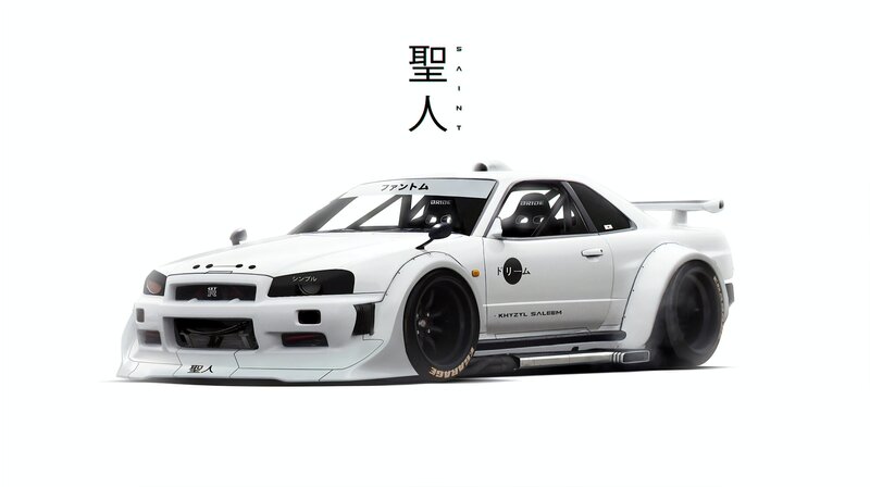 White Modified Sports Car — Clean