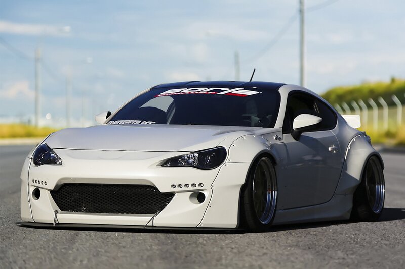 White Modified Sports Car — Dramatic, Afternoon, Photograph